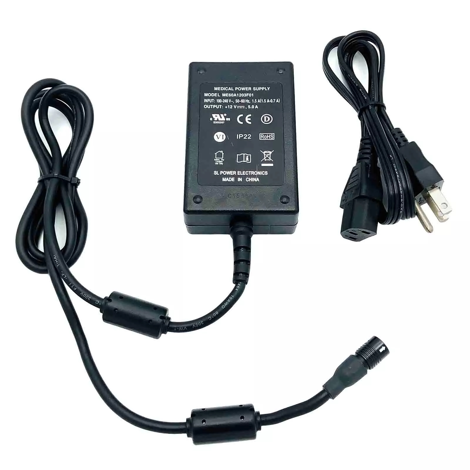 *Brand NEW*Genuine Medical ME60A1203F01 12V 5.0A 60W AC Adapter 3-pin Power Supply